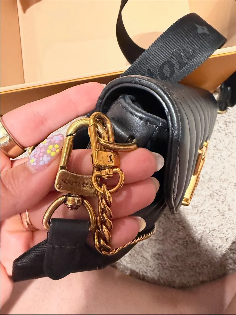 Louis Vuitton Black Calfskin New Wave Multi Pochette